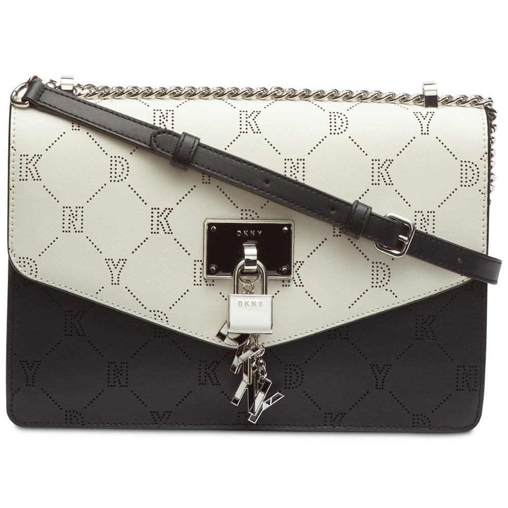 DKNY Elissa Logo Leather Shoulder Flap - Picture 1 of 6